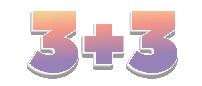 3 + 3